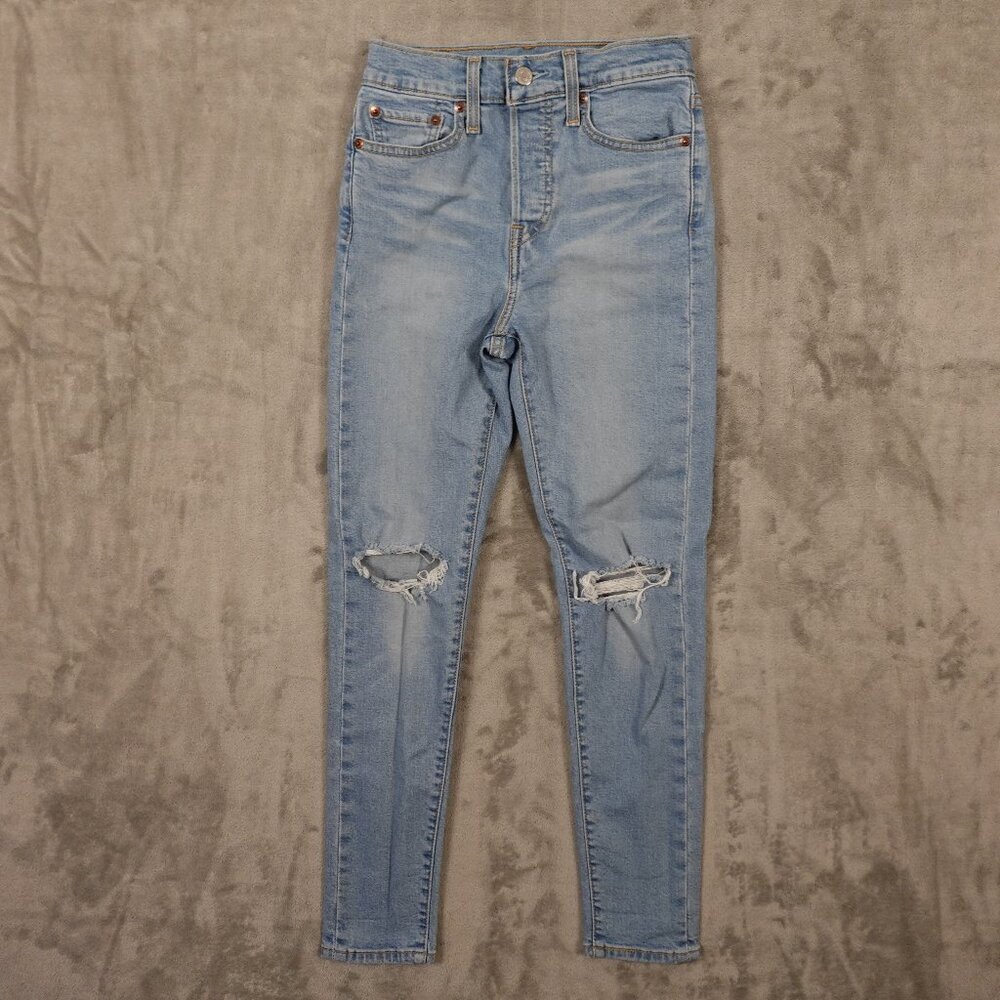 Levi's jeans Wedgie Skinny‎ women's 25 light wash blue red tab